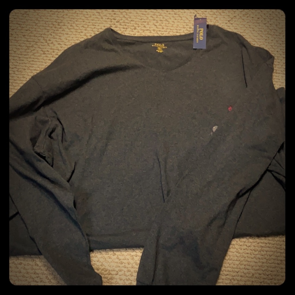 BNWT men’s RL 3XLT LS soft cotton v-neck shirt